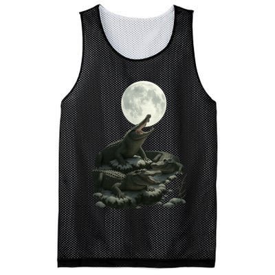 Three Alligator Moon Mesh Reversible Basketball Jersey Tank