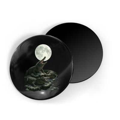Three Alligator Moon Magnet