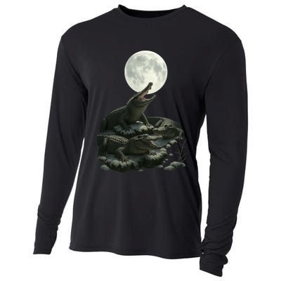 Three Alligator Moon Cooling Performance Long Sleeve Crew