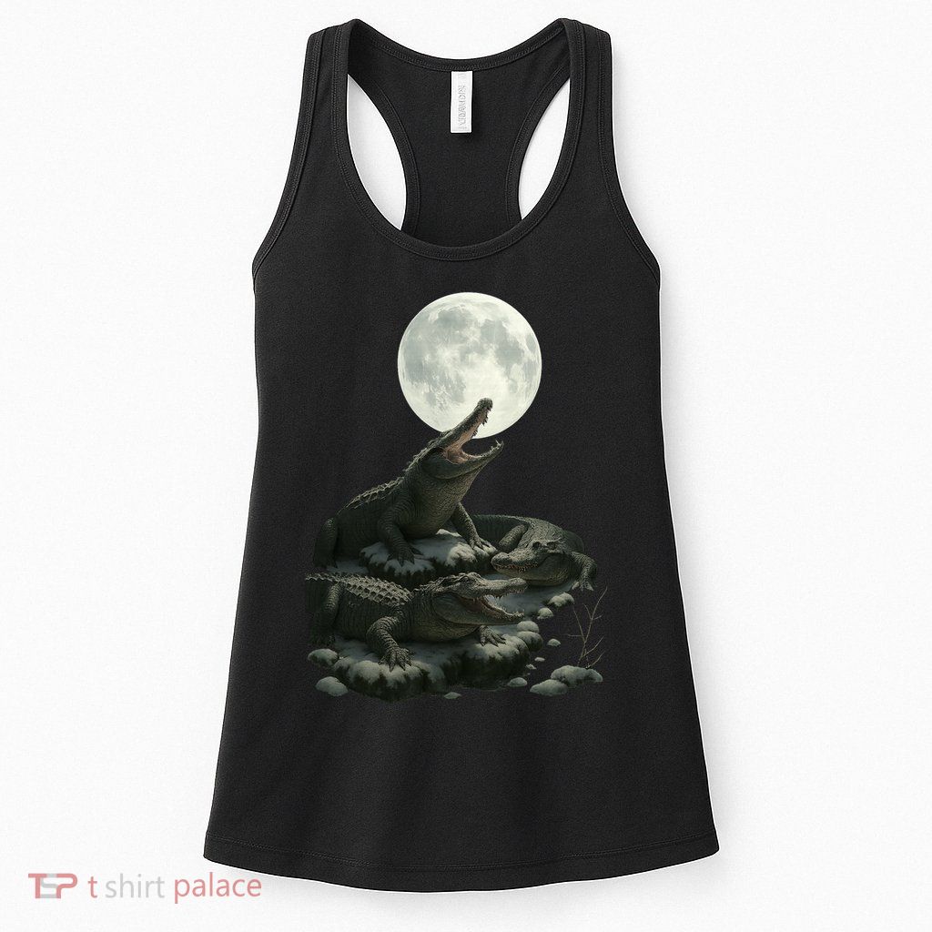 Three Alligator Moon Womens Tank Top
