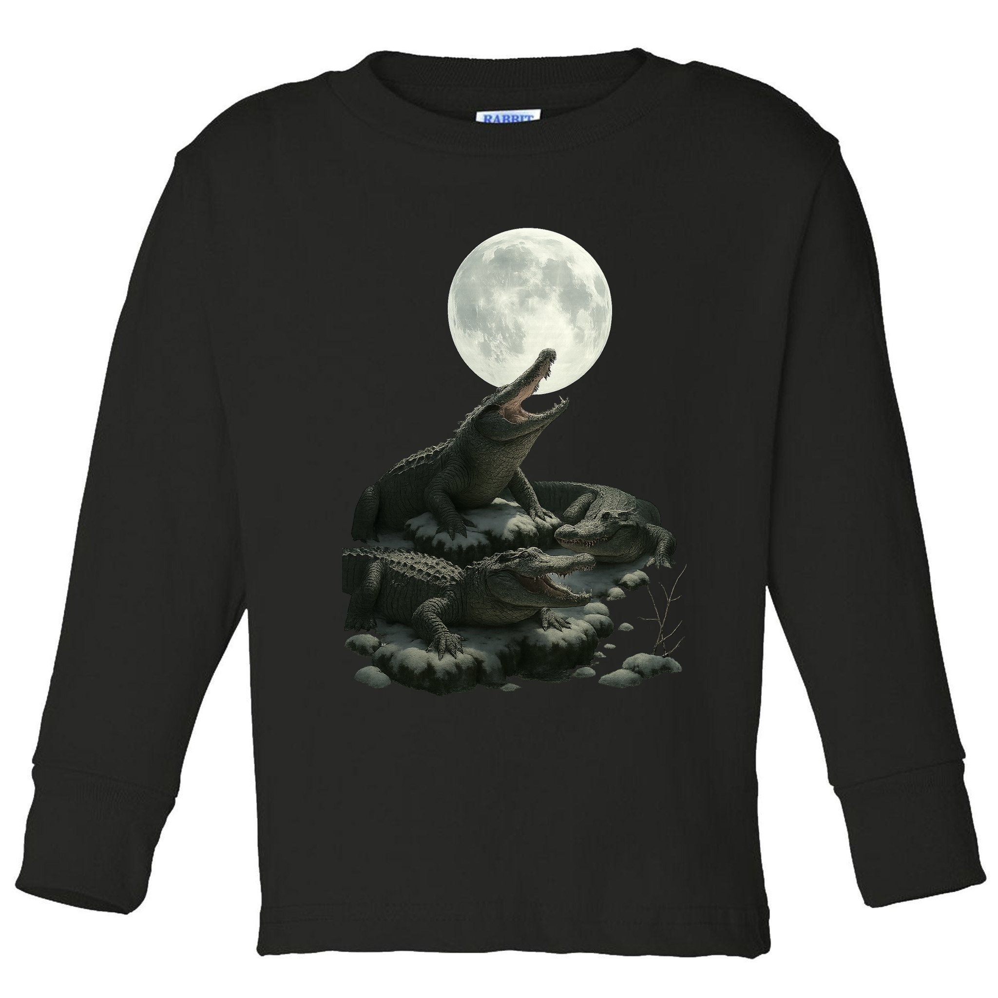 Three Alligator Moon Toddler Long Sleeve Shirt