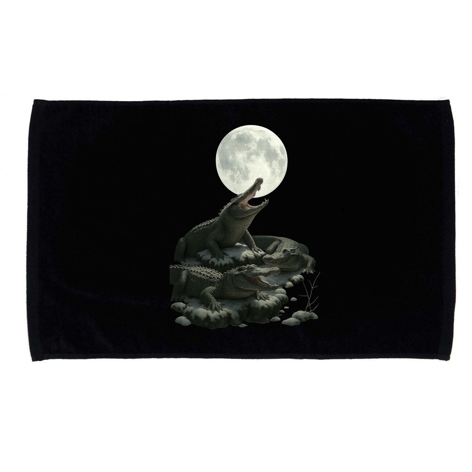 Three Alligator Moon Microfiber Hand Towel