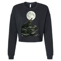 Three Alligator Moon Cropped Pullover Crew
