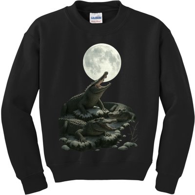 Three Alligator Moon Kids Sweatshirt