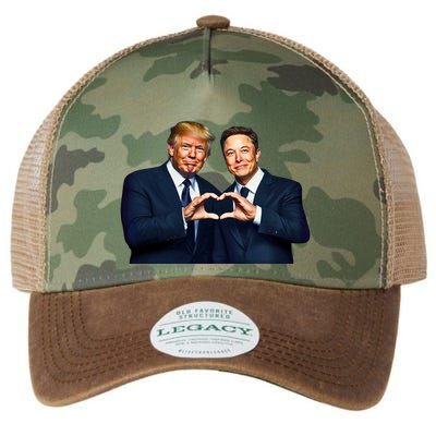 Trump And Musk One Heart Team Funny Legacy Tie Dye Trucker Hat