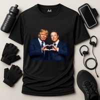 Trump And Musk One Heart Team Funny Cooling Performance Crew T-Shirt