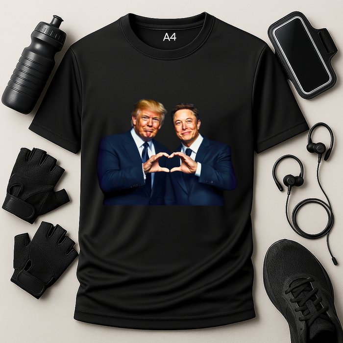 Trump And Musk One Heart Team Funny Cooling Performance Crew T-Shirt