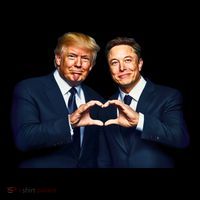 Trump And Musk One Heart Team Funny Impact Tech Backpack