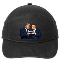 Trump And Musk One Heart Team Funny 7-Panel Snapback Hat