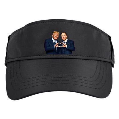 Trump And Musk One Heart Team Funny Adult Drive Performance Visor