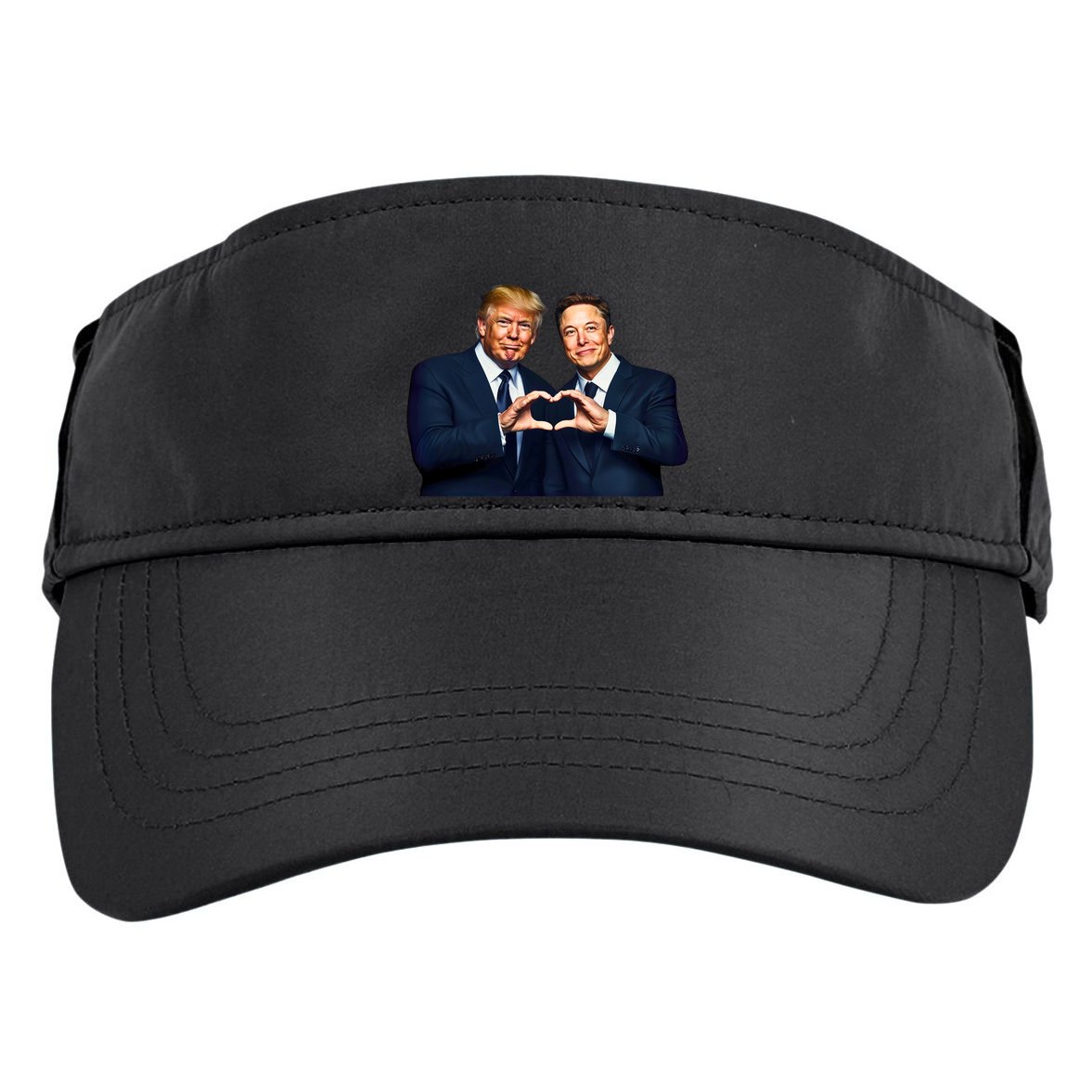 Trump And Musk One Heart Team Funny Adult Drive Performance Visor