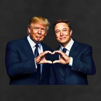 Trump And Musk One Heart Team Funny Adult Drive Performance Visor