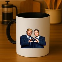 Trump And Musk One Heart Team Funny Mug
