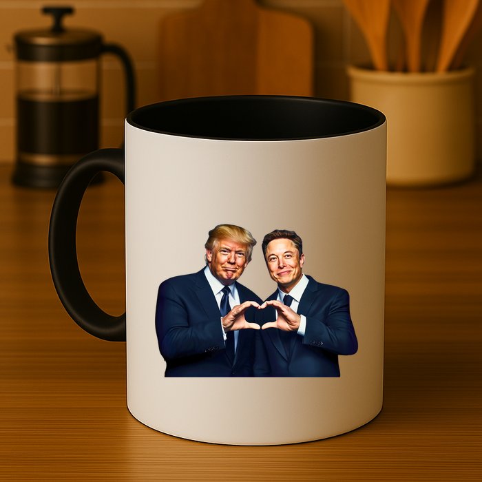 Trump And Musk One Heart Team Funny Mug