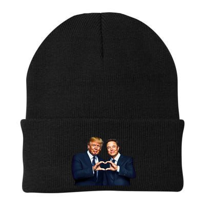 Trump And Musk One Heart Team Funny Beanie