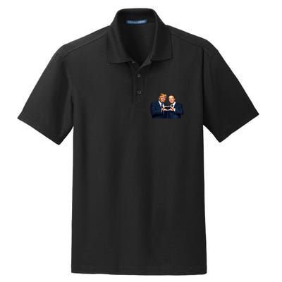 Trump And Musk One Heart Team Funny Dry Zone Grid Polo