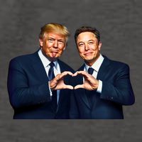 Trump And Musk One Heart Team Funny Vector Backpack