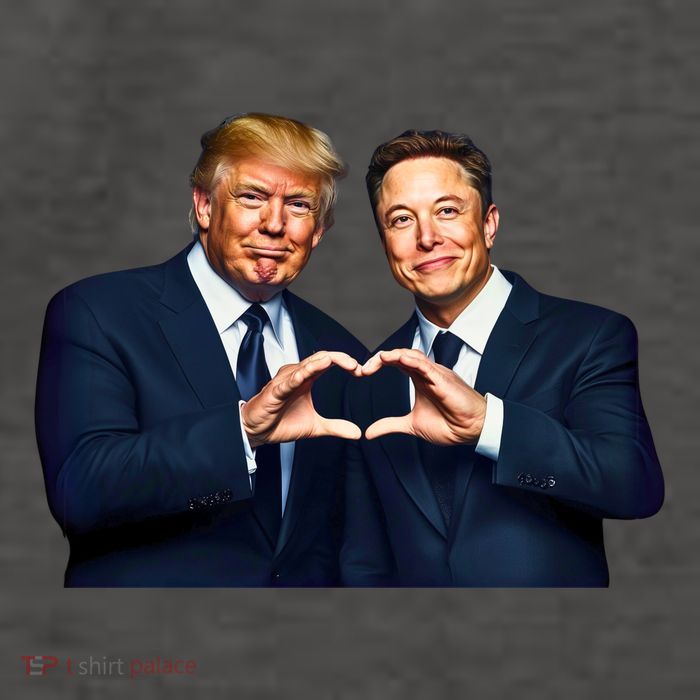 Trump And Musk One Heart Team Funny Vector Backpack
