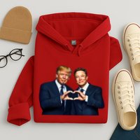 Trump And Musk One Heart Team Funny Hoodie