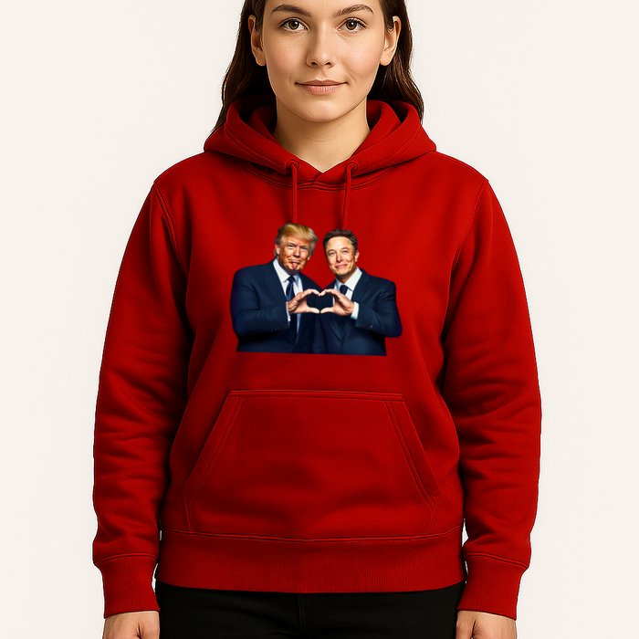 Trump And Musk One Heart Team Funny Hoodie