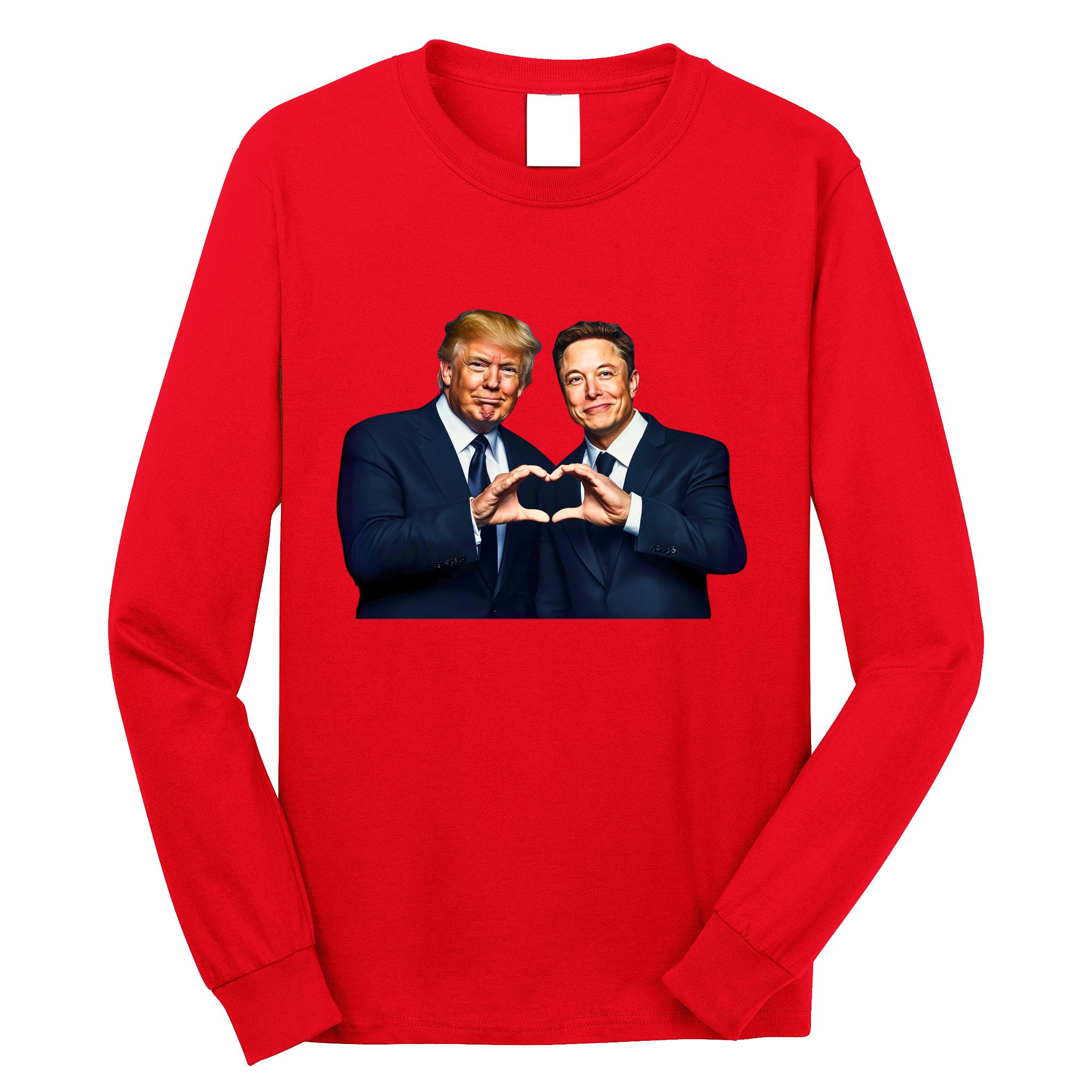 Trump And Musk One Heart Team Funny Long Sleeve Shirt
