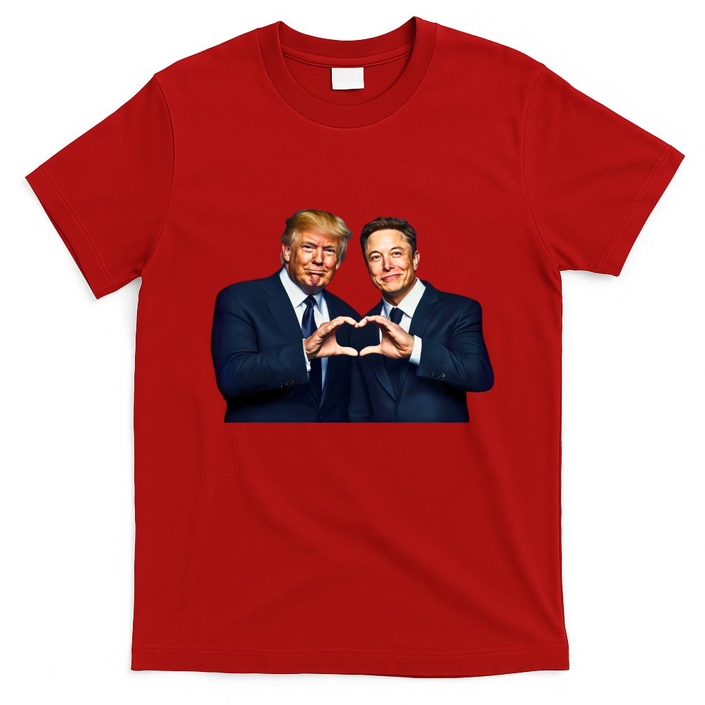 Trump And Musk One Heart Team Funny T-Shirt