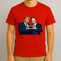 Trump And Musk One Heart Team Funny T-Shirt