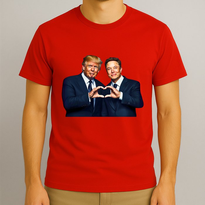Trump And Musk One Heart Team Funny T-Shirt