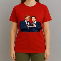 Trump And Musk One Heart Team Funny T-Shirt