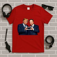 Trump And Musk One Heart Team Funny T-Shirt