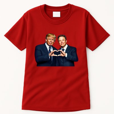 Trump And Musk One Heart Team Funny Tall T-Shirt