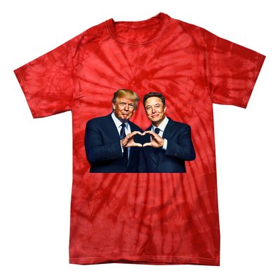 Trump And Musk One Heart Team Funny Tie-Dye T-Shirt