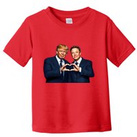 Trump And Musk One Heart Team Funny Toddler T-Shirt