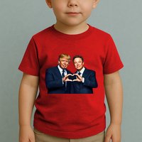 Trump And Musk One Heart Team Funny Toddler T-Shirt
