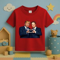 Trump And Musk One Heart Team Funny Toddler T-Shirt