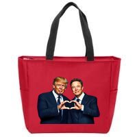 Trump And Musk One Heart Team Funny Zip Tote Bag