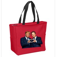 Trump And Musk One Heart Team Funny Zip Tote Bag