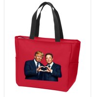 Trump And Musk One Heart Team Funny Zip Tote Bag