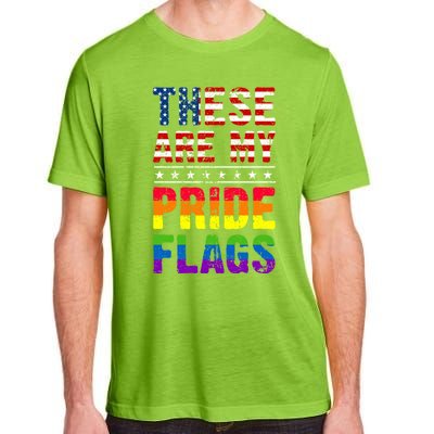 These Are My Pride Flags Us Flag Lgbt Pride Gift Adult ChromaSoft Performance T-Shirt