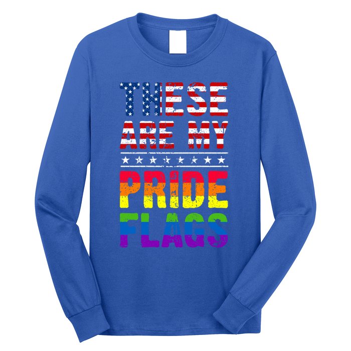 These Are My Pride Flags Us Flag Lgbt Pride Gift Long Sleeve Shirt