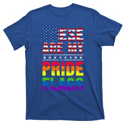 These Are My Pride Flags Us Flag Lgbt Pride Gift T-Shirt