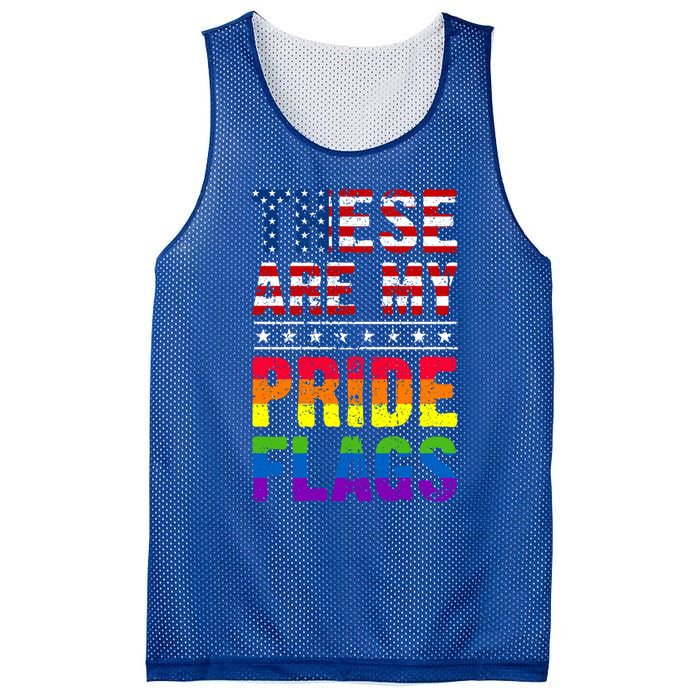 These Are My Pride Flags Us Flag Lgbt Pride Gift Mesh Reversible Basketball Jersey Tank