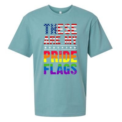 These Are My Pride Flags Us Flag Lgbt Pride Gift Sueded Cloud Jersey T-Shirt