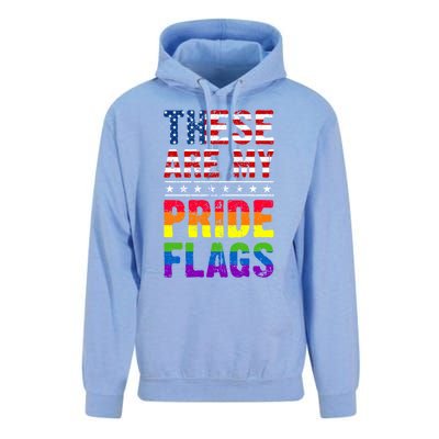 These Are My Pride Flags Us Flag Lgbt Pride Gift Unisex Surf Hoodie