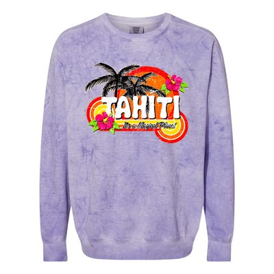 Tahiti A Magical Place Colorblast Crewneck Sweatshirt