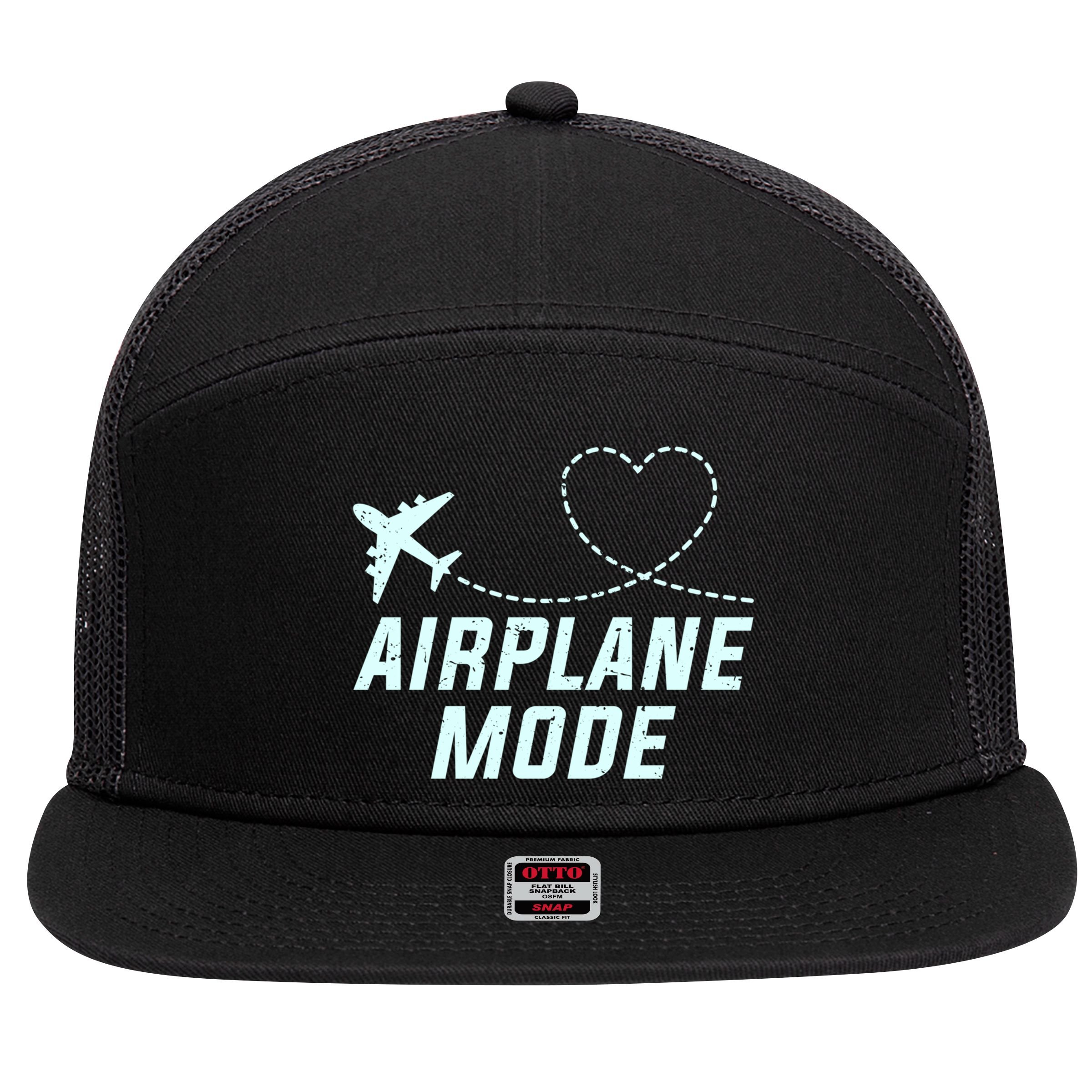 Travel Airplane Mode Vacation For World Travel Gift 7 Panel Mesh Trucker Snapback Hat