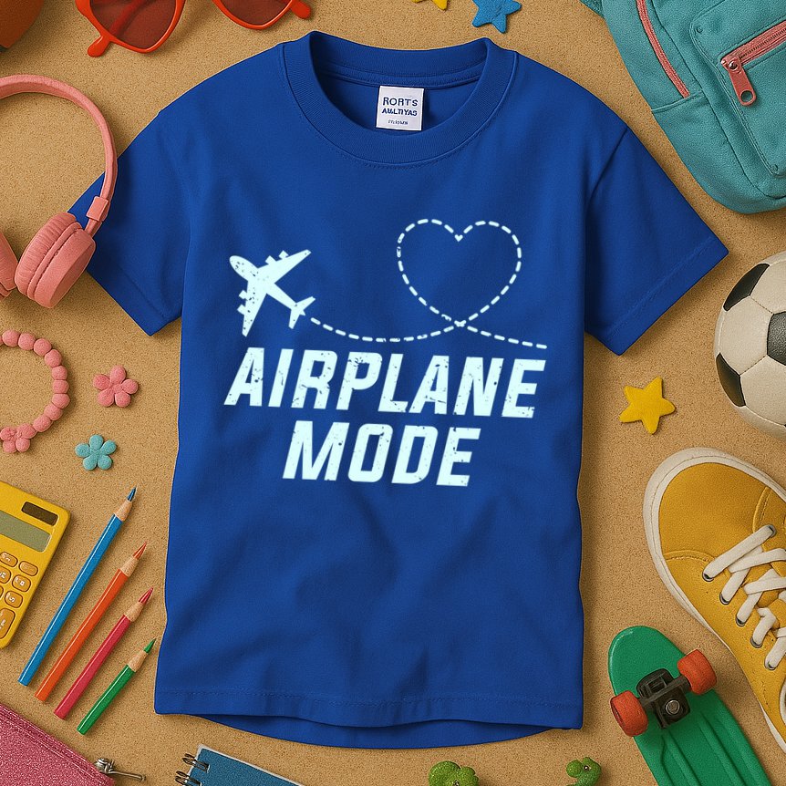 Travel Airplane Mode Vacation For World Travel Gift Kids T-Shirt