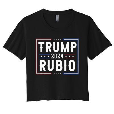 Trump And Marco Rubio Vp Vice President 2024 Red Republicans Women's Crop Top Tee