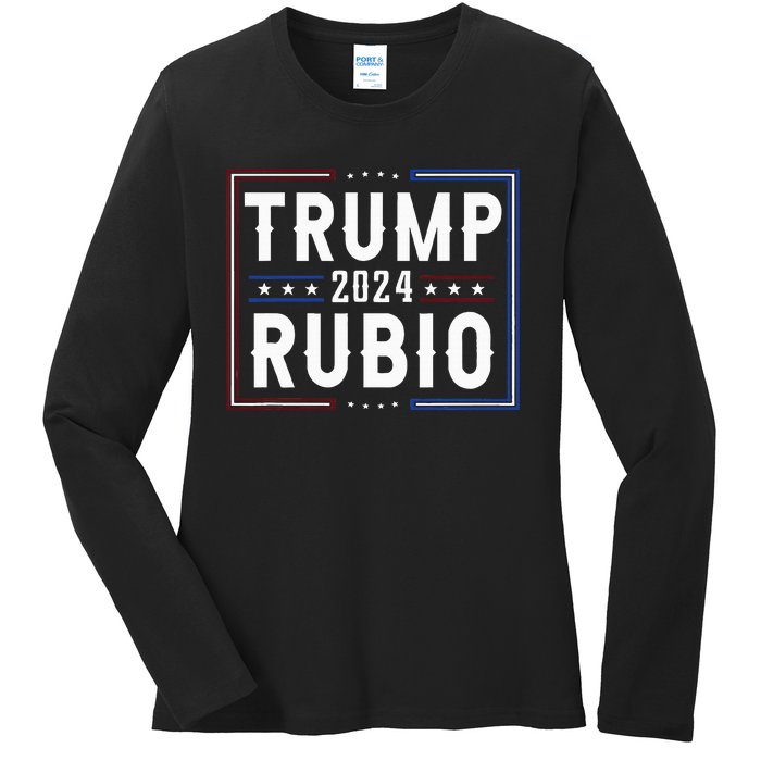 Trump And Marco Rubio Vp Vice President 2024 Red Republicans Ladies Long Sleeve Shirt