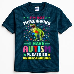 TRex Autistic Mama Autism Dinosaur Autism Awareness Month Kids Tie-Dye T-Shirt